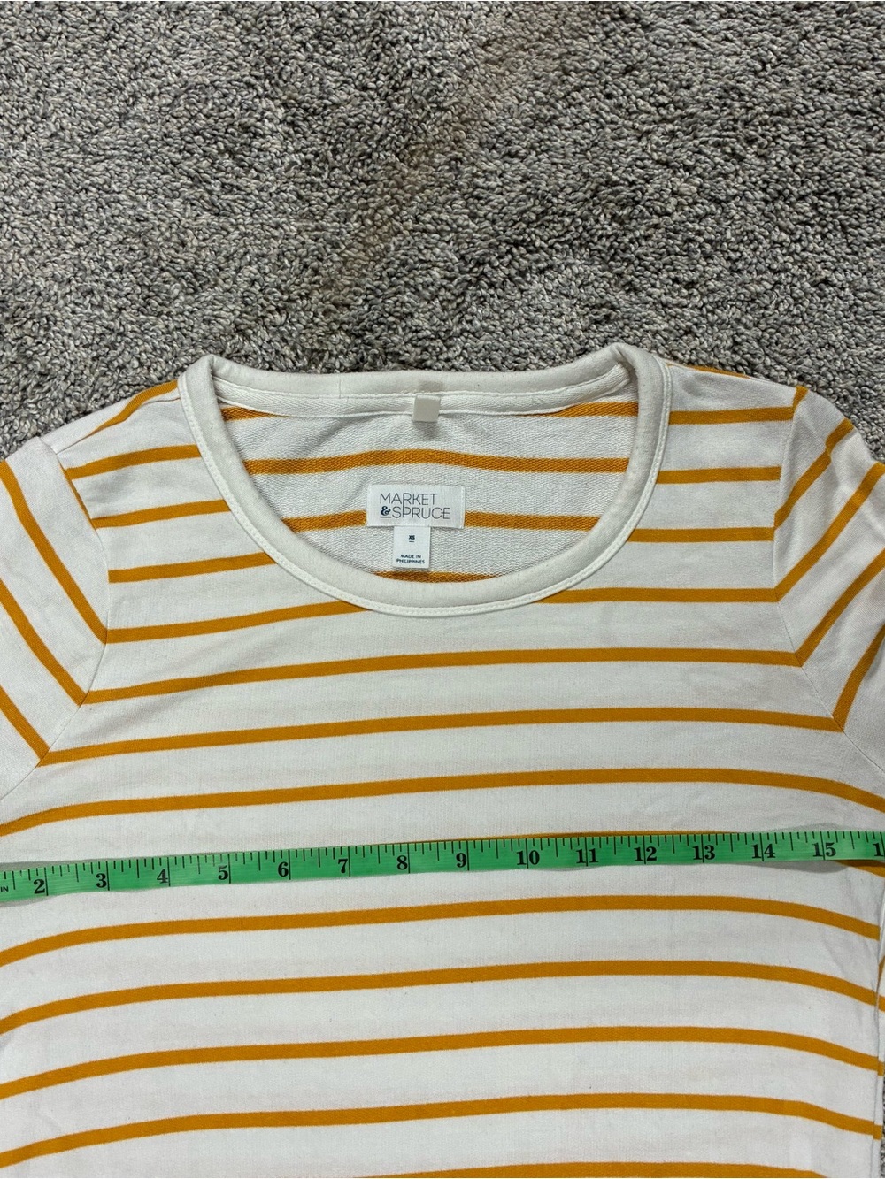 Market & Spruce Zansia Top Women’s XS Mustard Striped Long Sleeve Knit Yellow - Picture 7 of 10